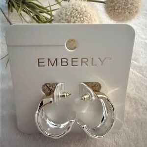 Duo Gold and Silver Hammered Hoops 💰